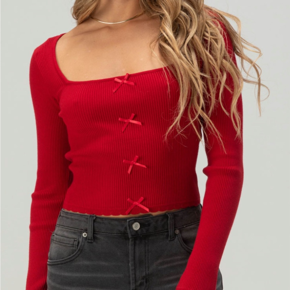 NWT RSQ Ribbed Long Sleeve Crop Top